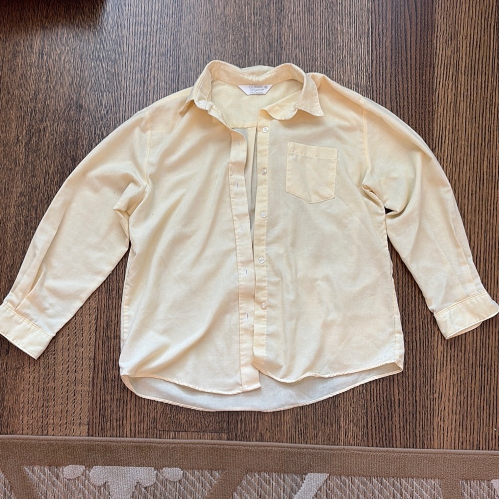 Women’s Yellow Linen Button-Up Shirt